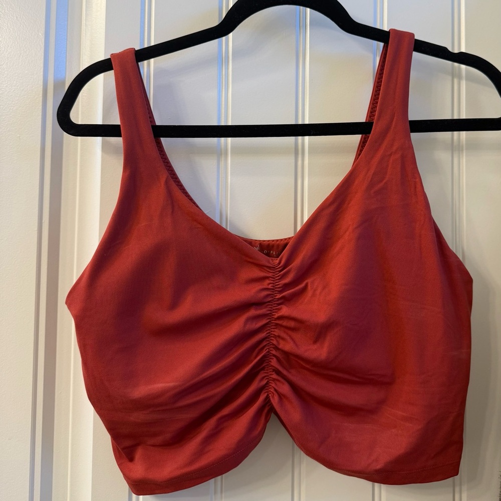Rust Red Ruched Tank Top